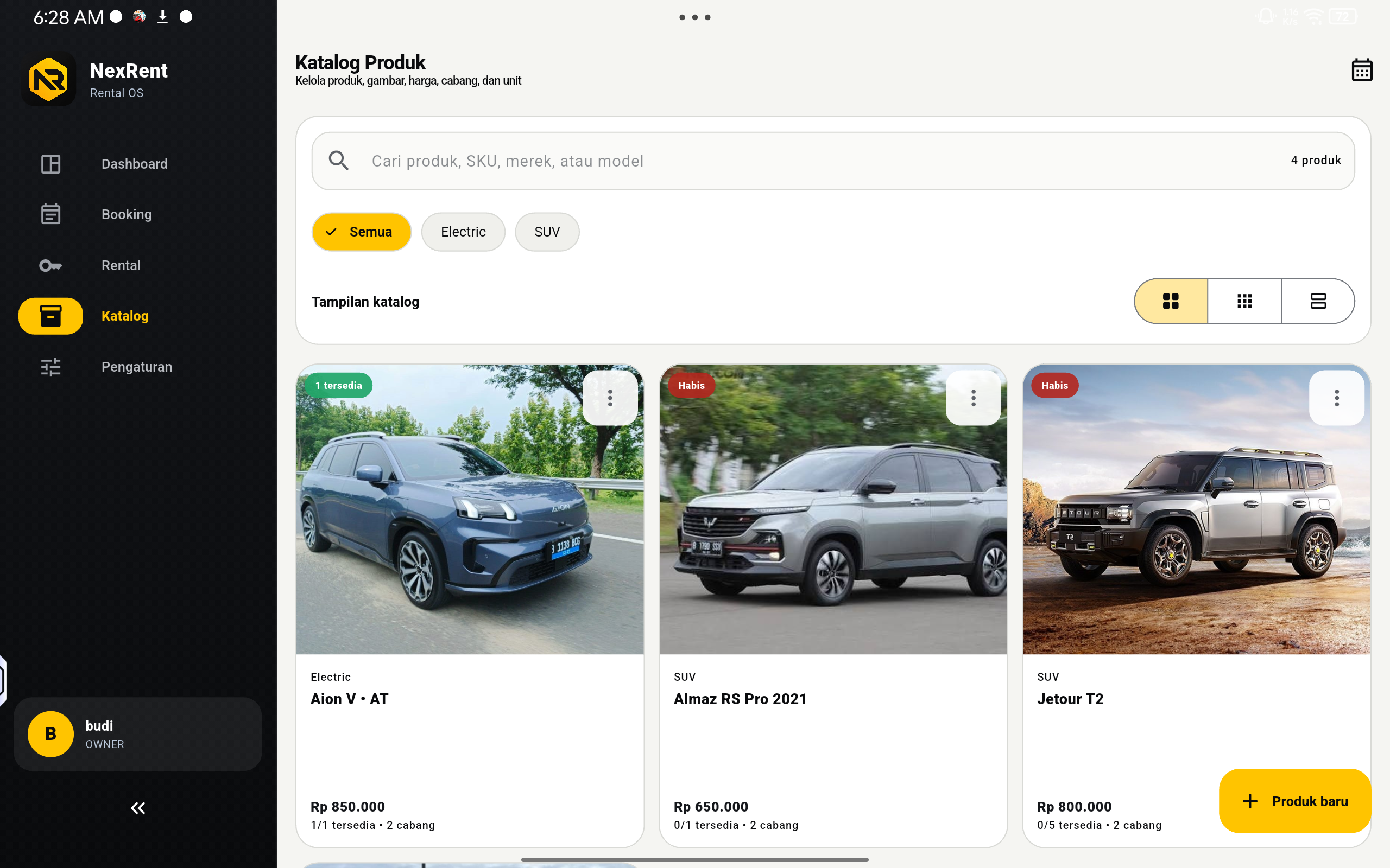 Katalog produk NexRent